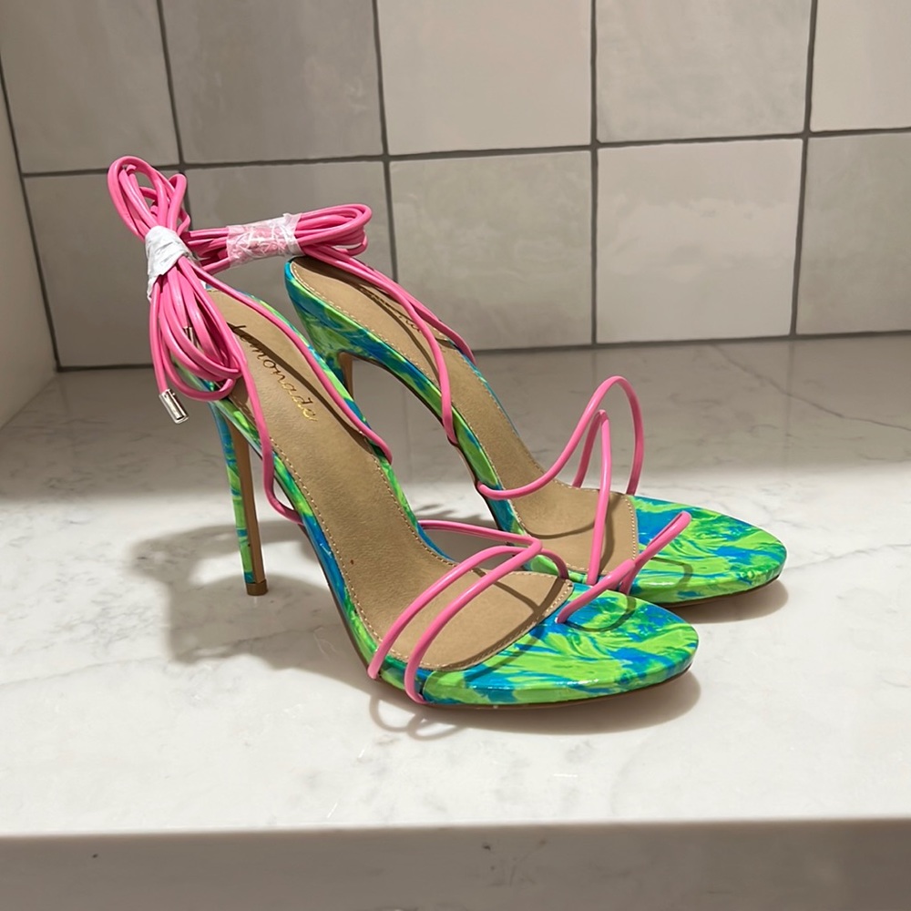 NWOT{Lemonade}Sz 8.5 Gelato Lace Up Stilettos